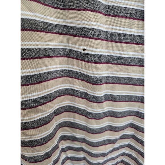 Greg Norman Disney Logo Patch Polo Shirt‎ Striped XXL Gray Red White Flaw - Picture 4 of 10